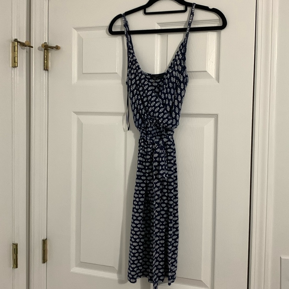 Sz M Tart Navy Spaghetti Strap Dress